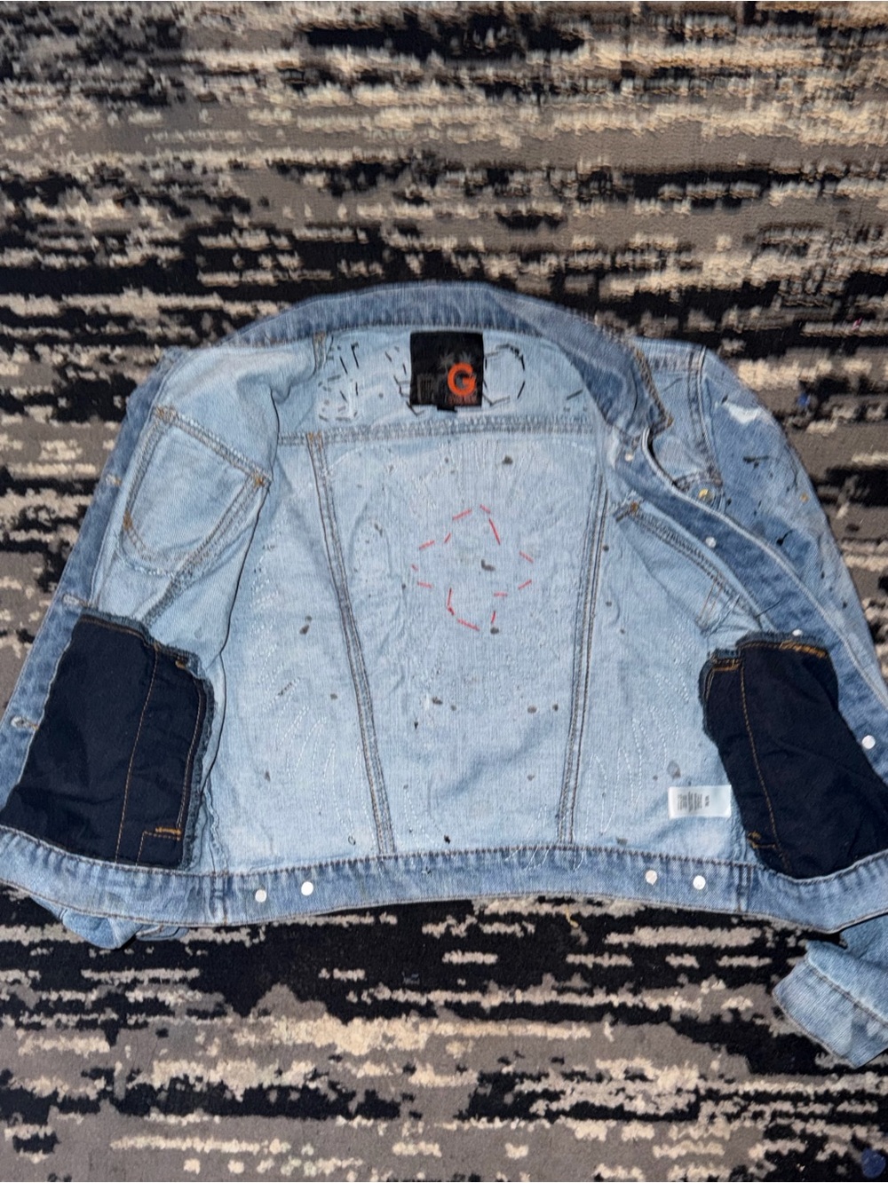 Sequin Wing Denim Jacket with LOVE Back Patch - Picture 5 of 6
